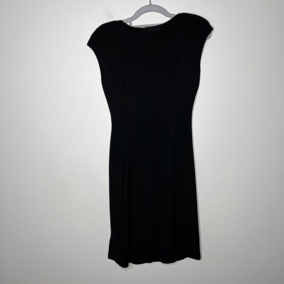 Lauren Ralph‎ Lauren Dress Womens Size 4 Black Gold Shimmer Ruched Slimming - Picture 13 of 16